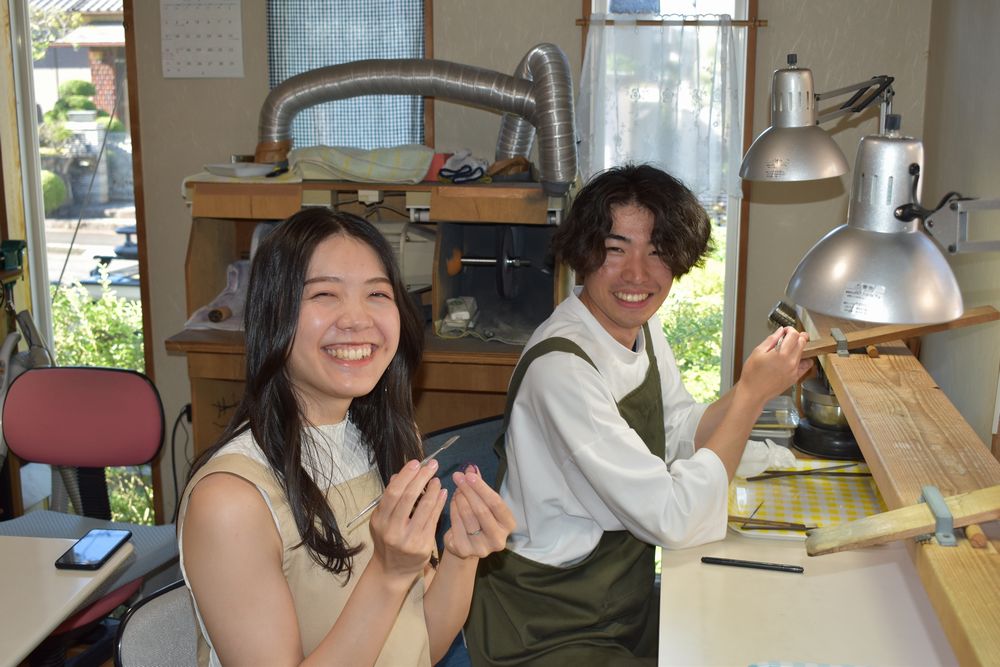 手作り結婚指輪の作業風景230716